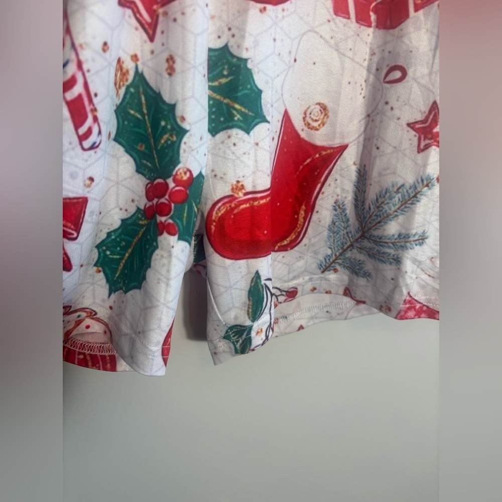 Women’s Christmas Pajama Romper – Long Sleeve, Henley Style, NWOT - Picture 4 of 5